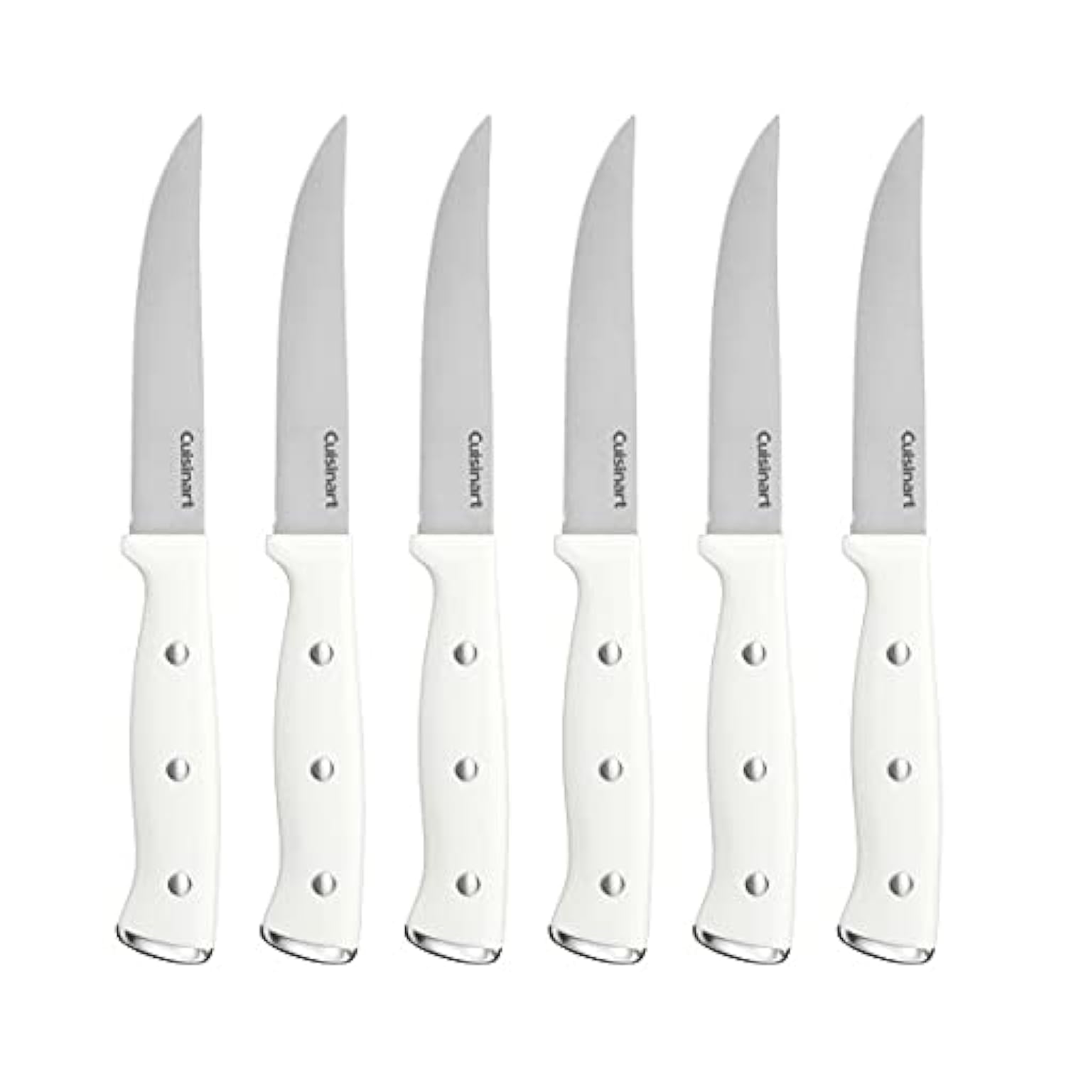 Cuisinart C77WTR-6PSK steak knife set on countertop block offers precise, controlled cuts.