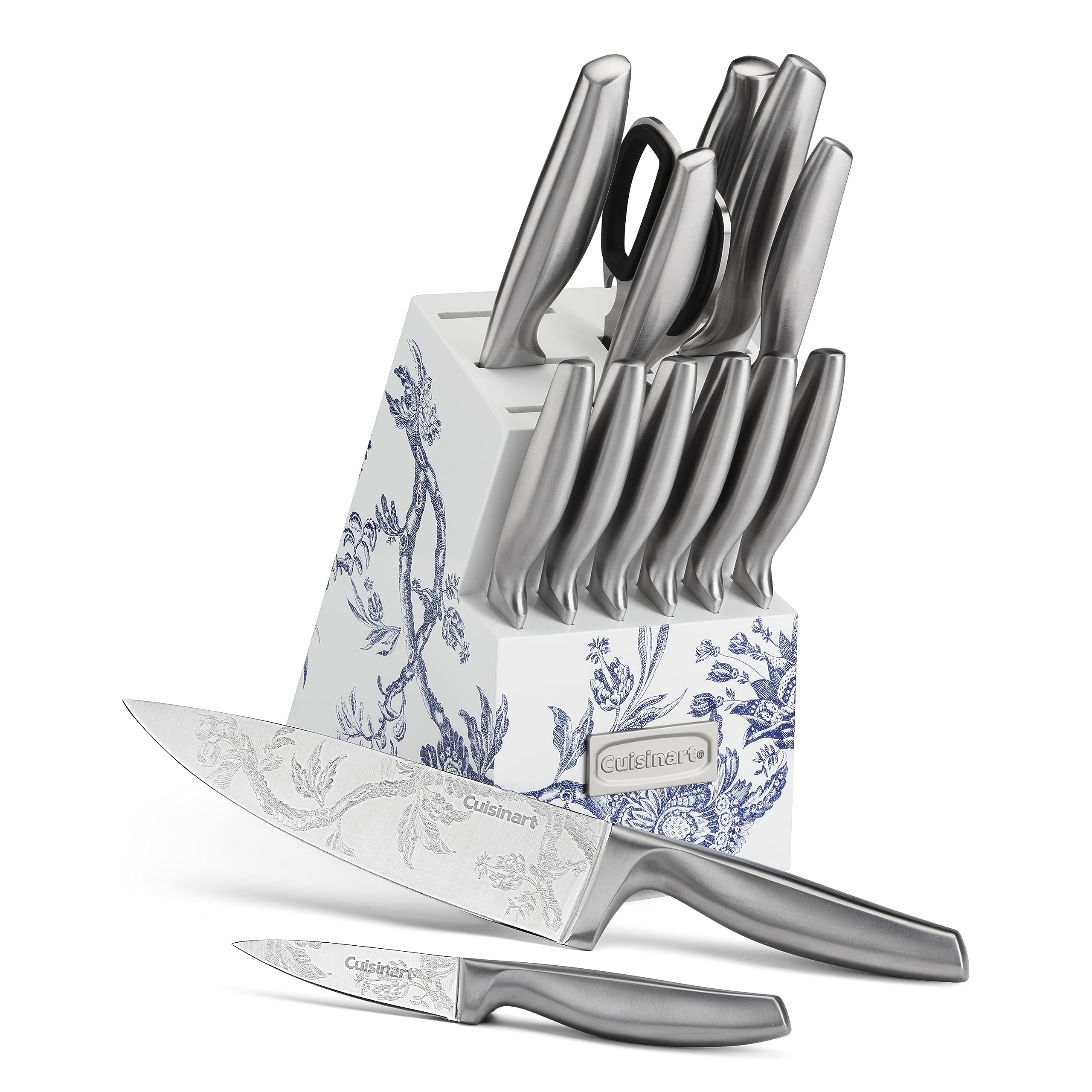 Cuisinart Caskata blade close-up showing precise etching and sharp edge.