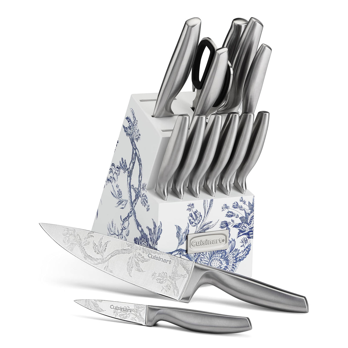 Cuisinart Caskata blade close-up showing precise etching and sharp edge.
