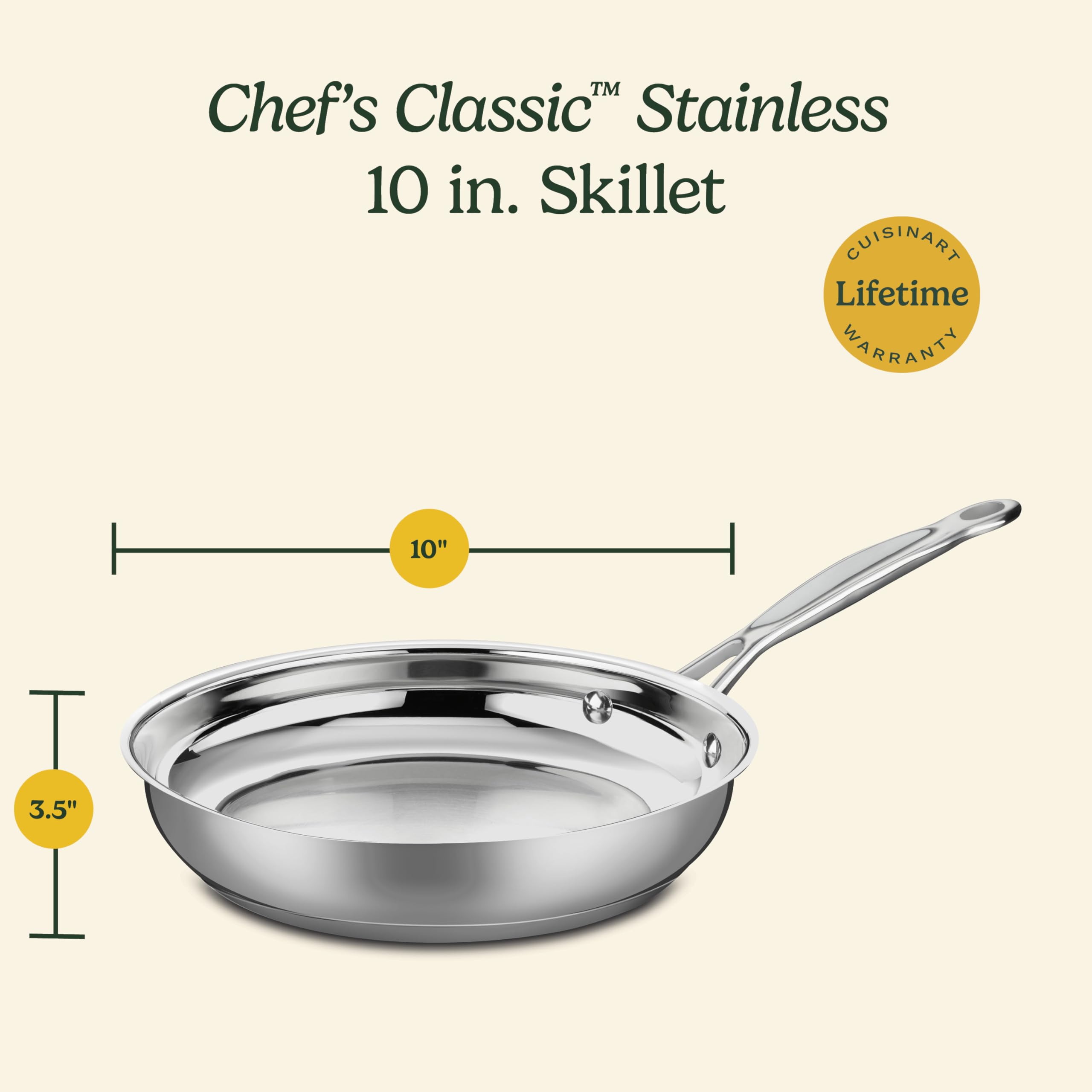 Cuisinart 10-Inch Skillet is induction-ready for versatile stovetops.