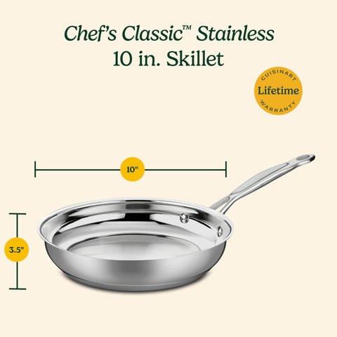 Cuisinart 10-Inch Skillet is induction-ready for versatile stovetops.