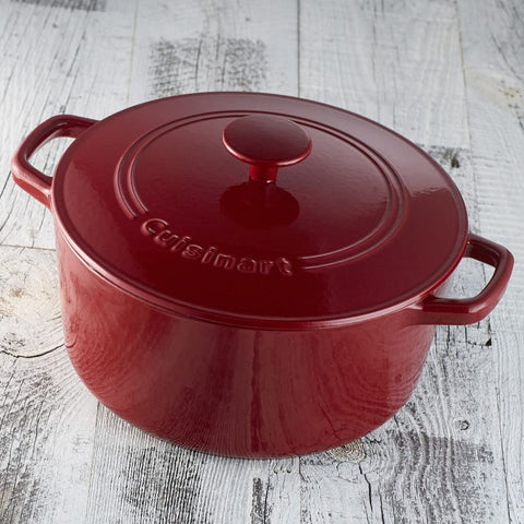 Cuisinart Chef's Classic enameled casserole in oven demonstrates versatile cooking.