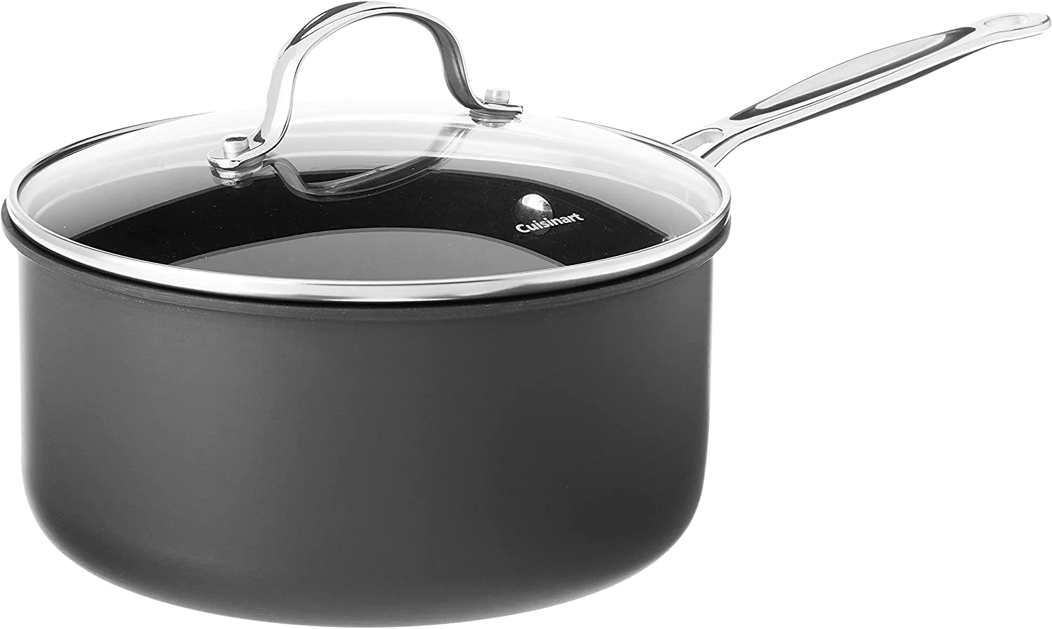 Cuisinart Chef's Classic 3-Quart saucepan with hard-anodized body for even heat and quick reductions.