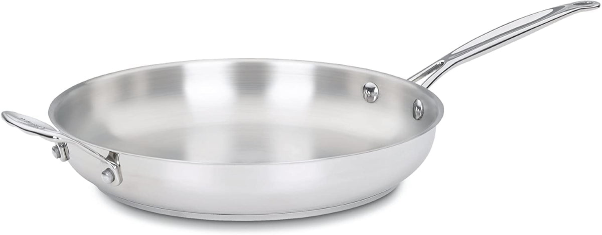 Cuisinart Chef's Classic stainless 12-inch open skillet for even browning.