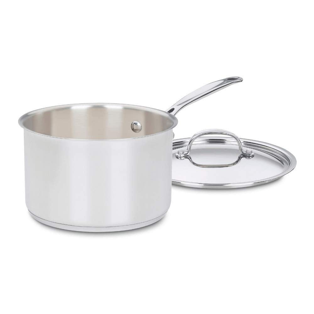 Cuisinart Chef's Classic Stainless 4-Quart Saucepan with cover shows even heating.