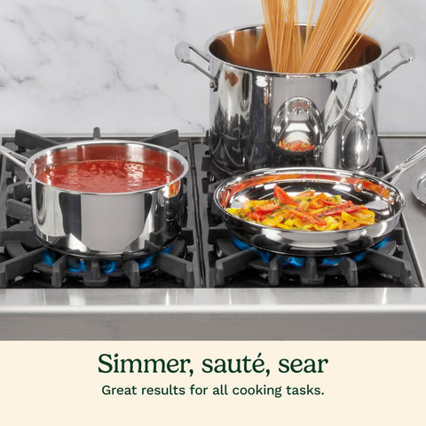 Cuisinart Chef's Classic stainless 7-piece Cool Grip Handle offers comfortable control.