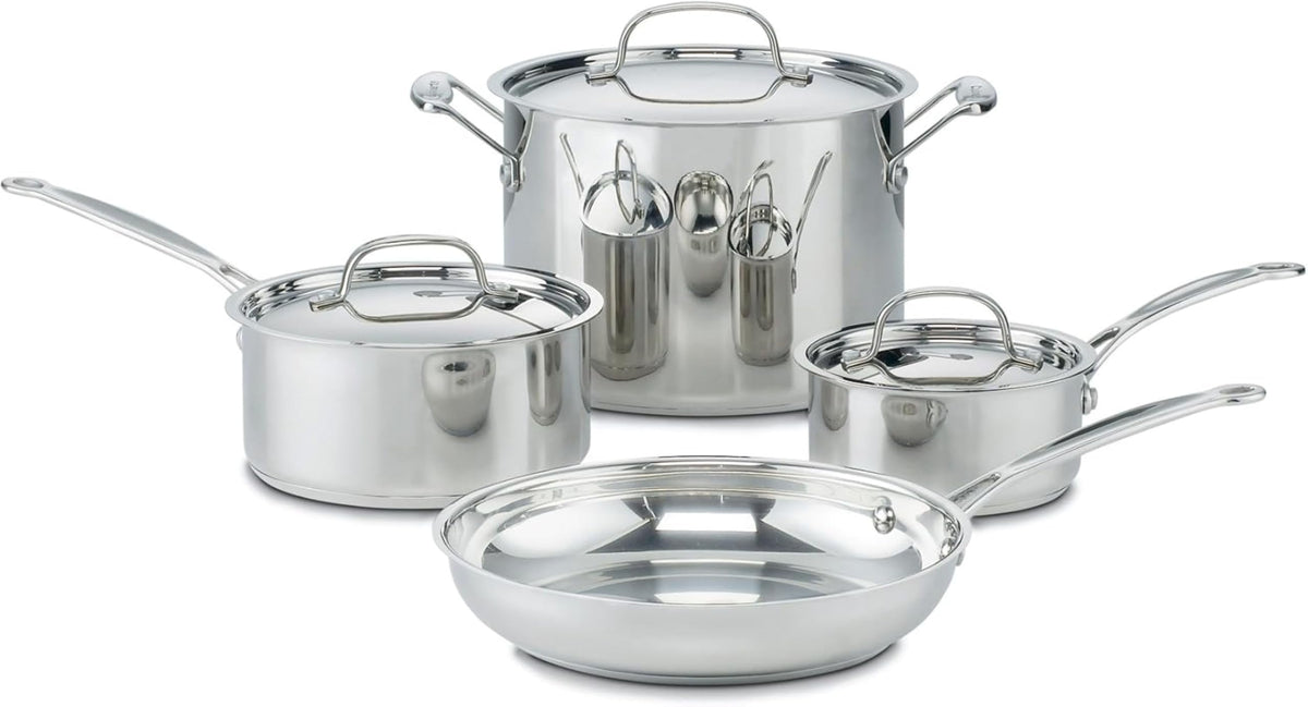 Cuisinart Chef's Classic stainless 7-piece set with a mirror finish for stylish cooking and durability.