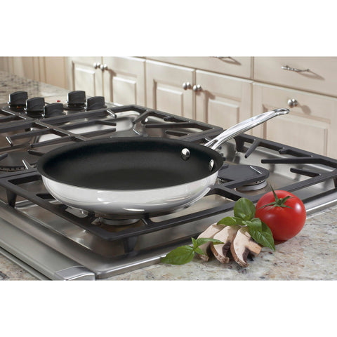 Cuisinart Chef's Classic skillet with cool-grip handle and even heating for controlled cooking.