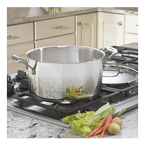 Cuisinart Chef's Classic stockpot handle stays cool for safe lifting.