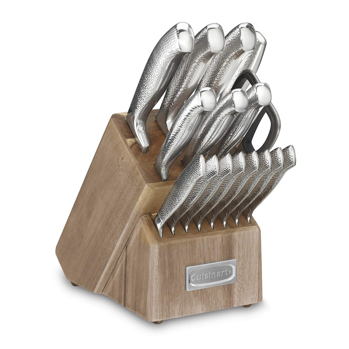 Cuisinart Classic 8in chef knife with hammered blade for precise chopping.