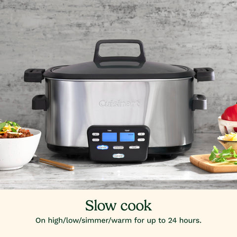 Cuisinart Cook Central glass lid provides a clear view while cooking.