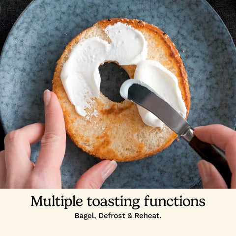 Cuisinart CPT-160 has bagel, defrost, and reheat buttons with LED indicators