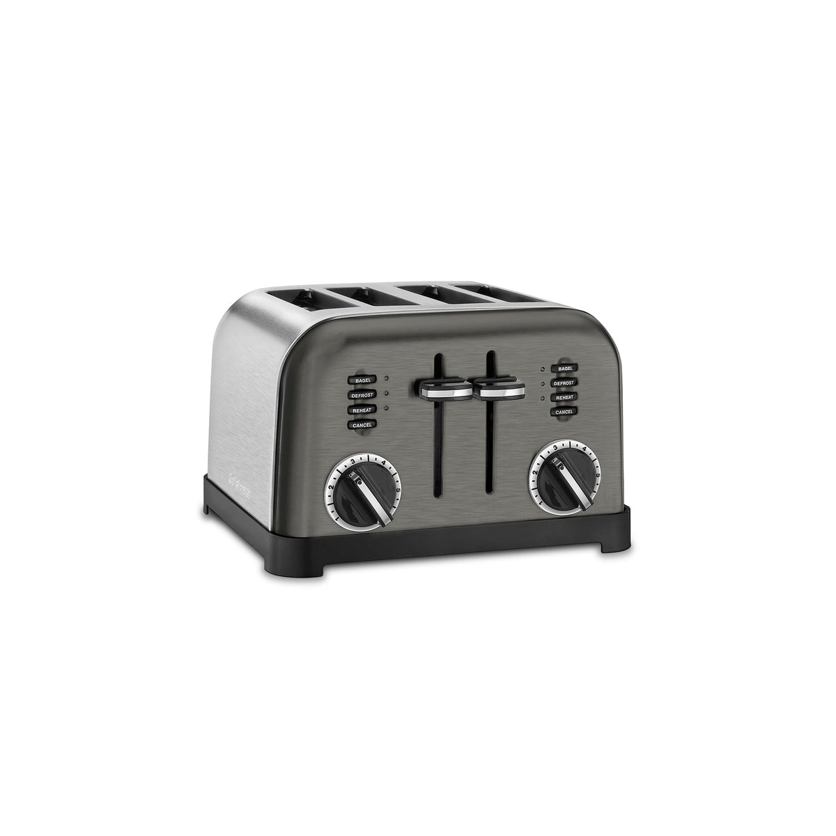Cuisinart CPT-180BKS classic 4-slice toaster front view for precise browning options