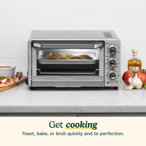 Cuisinart Custom Classic Toaster Oven Broiler interior view, non-stick cavity simplifies cleanup.