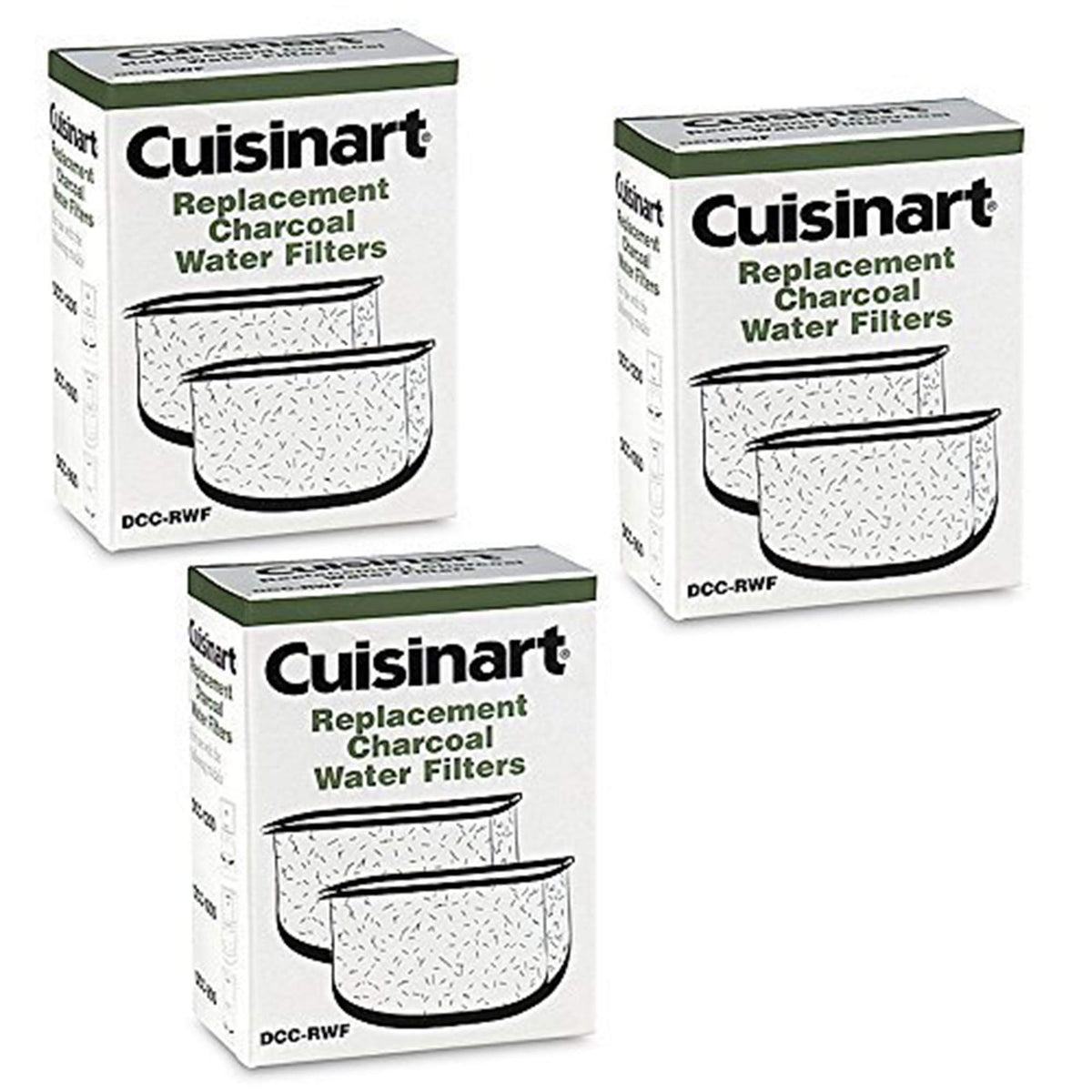 Cuisinart DCC-RWF triple-pack charcoal filters for clean water and better coffee.