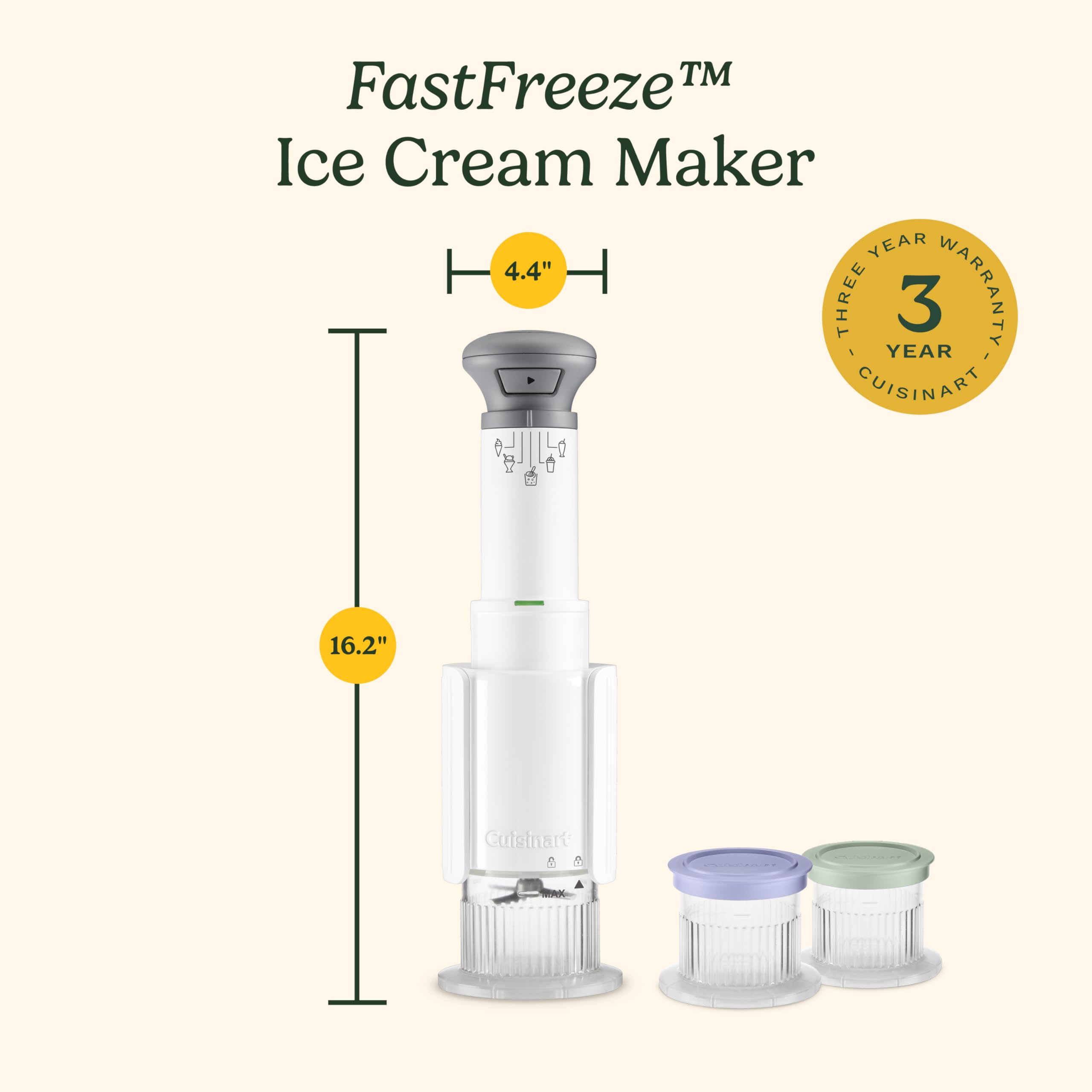 Sample desserts highlight 5-in-1 versatility for home desserts.