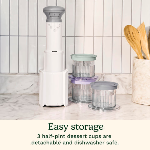 Stackable cups and tidy layout illustrate organized storage.