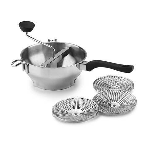 Cuisinart food mill stainless steel 2.3 qt capacity for smooth purees.