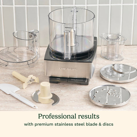 Cuisinart control panel with on and pulse options for precise processing.