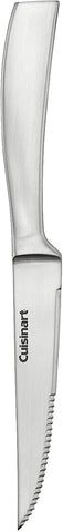 Cuisinart premium steak knives in dining setting for effortless serving.