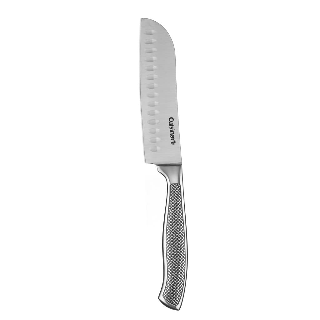 Cuisinart Graphix Santoku knife blade close-up with high-carbon stainless steel for precise cuts