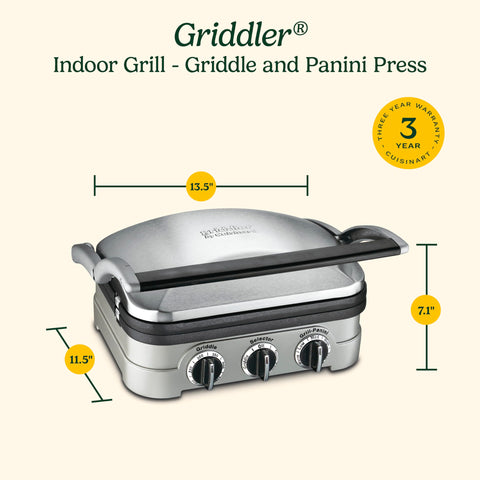 Cuisinart Griddler cleaning tool and drip tray keep mess manageable.