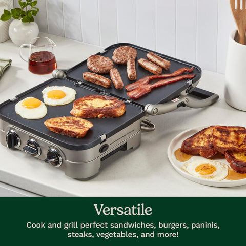Cuisinart Griddler dishwasher-safe plates simplify cleanup.