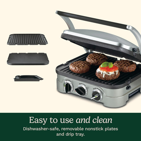 Cuisinart Griddler dual temperature controls aid precise cooking.