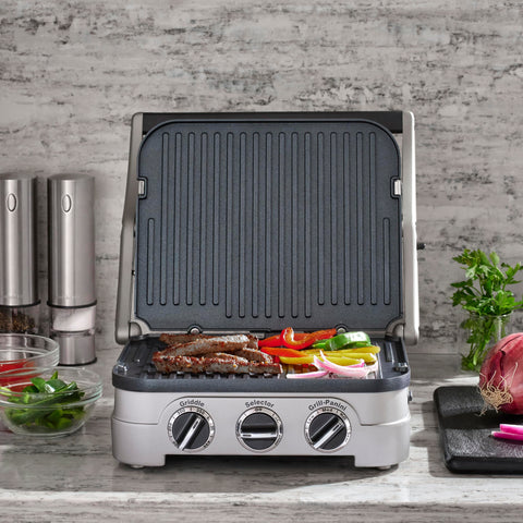 Cuisinart Griddler panini press mode for crispy sandwiches.