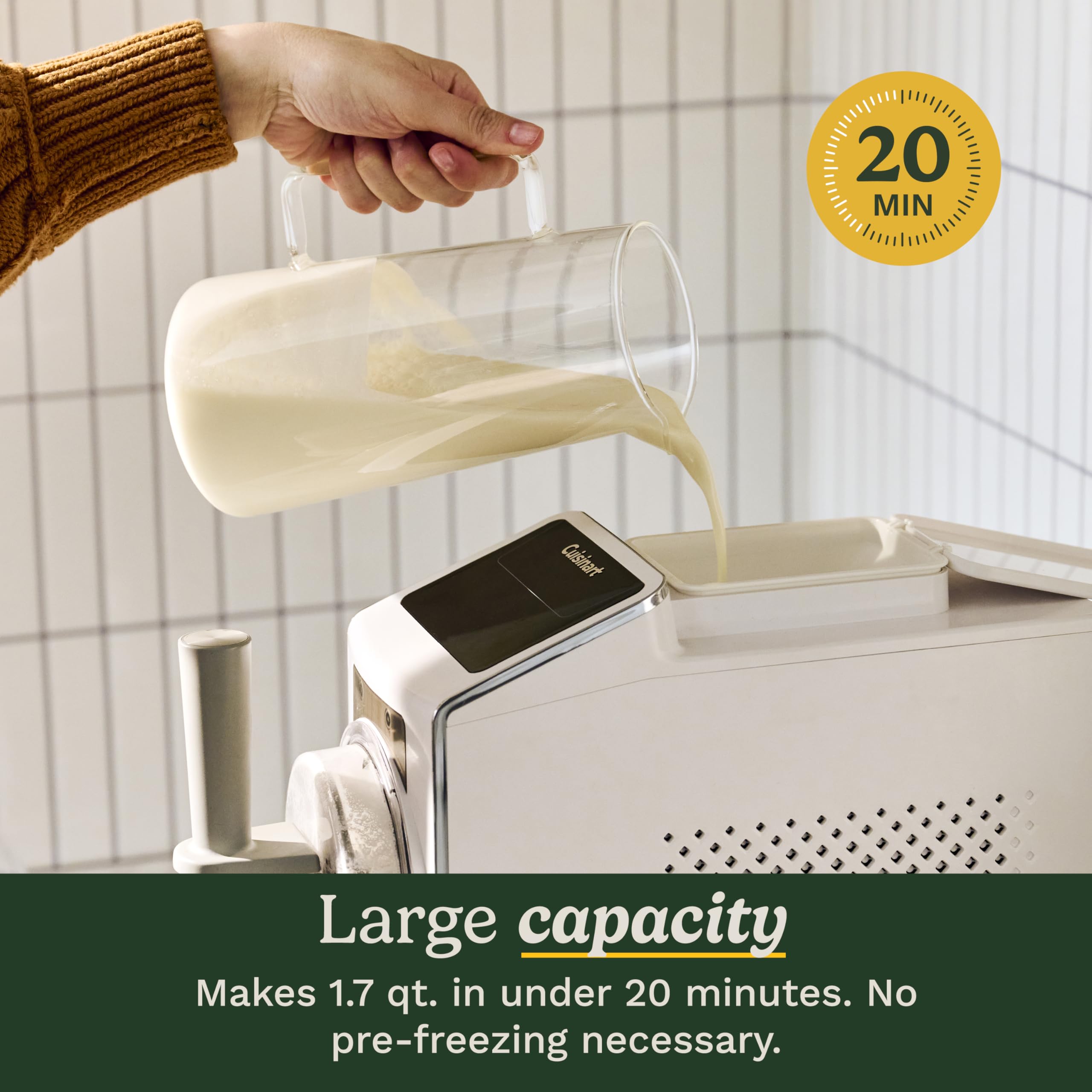Cuisinart ICE-200 six preset programs simplify making sorbet and ice cream