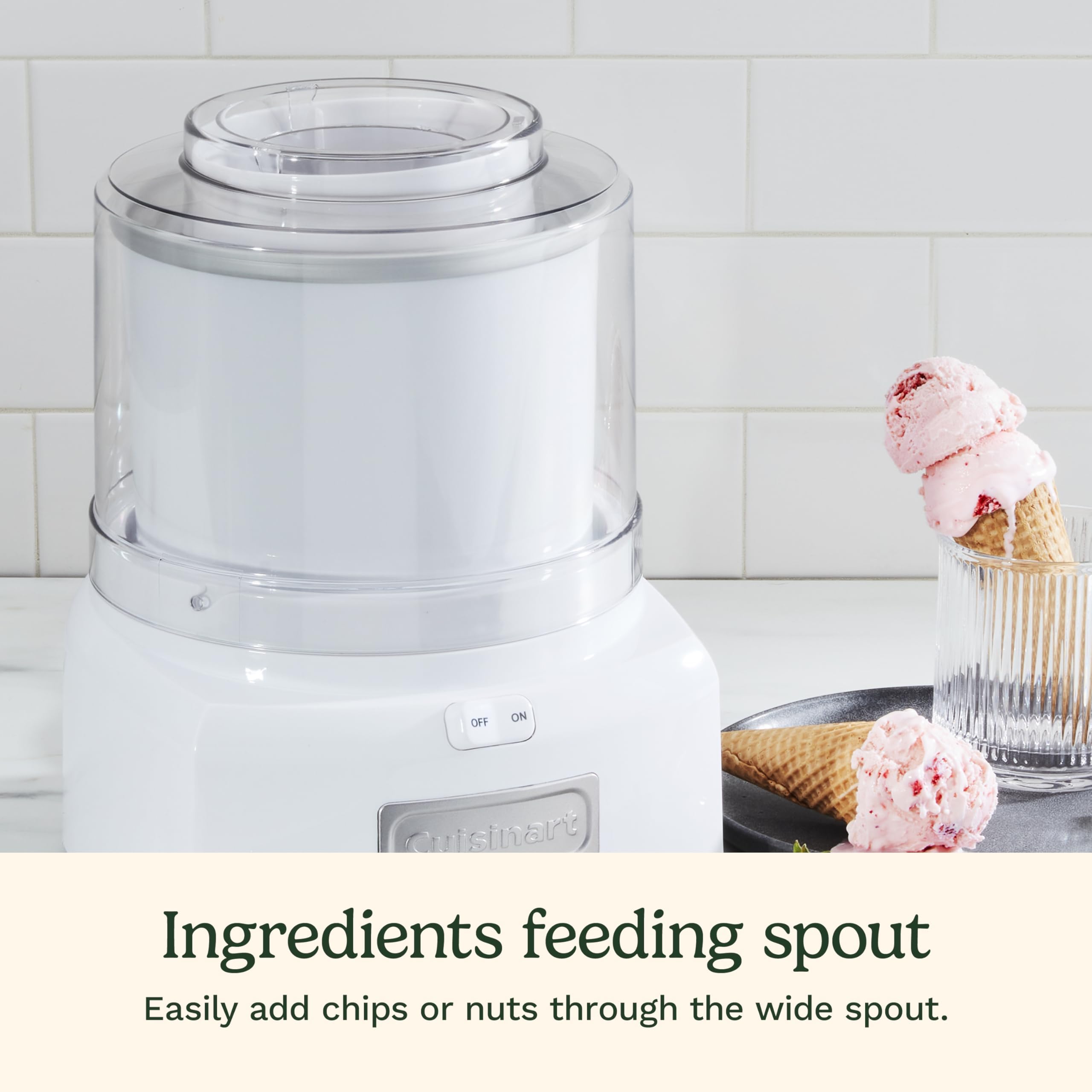 Cuisinart ice cream maker BPA-free design for safe family use.