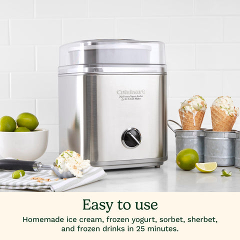 Cuisinart ICE30BCP1 large ingredient spout for easy mix-ins.