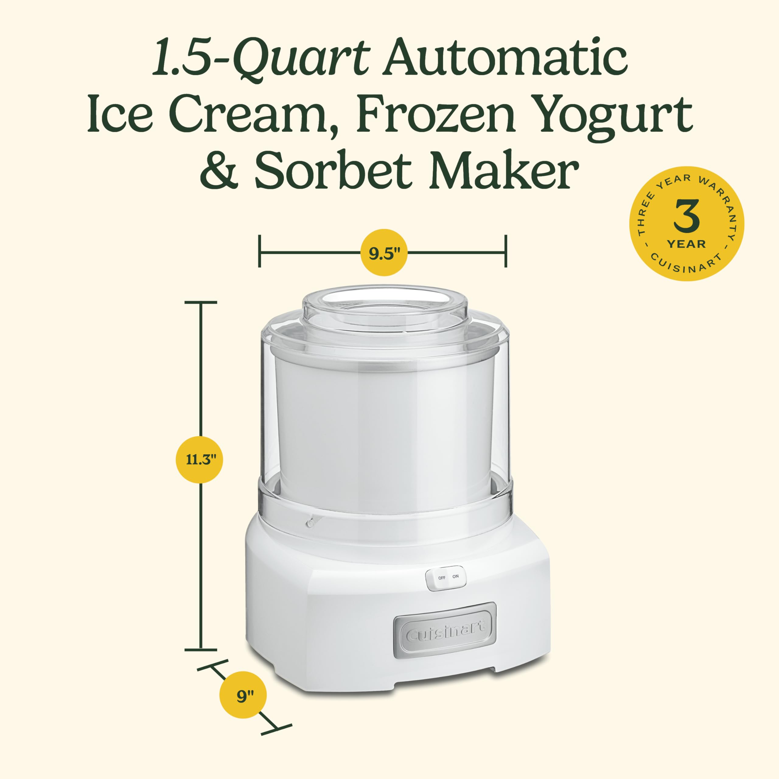 Cuisinart ice cream maker paddle inside for smooth mixing