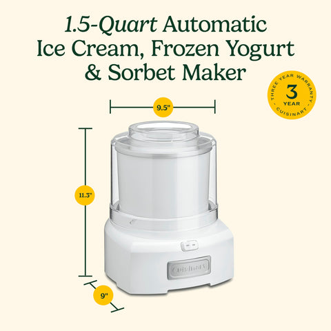 Cuisinart ice cream maker paddle inside for smooth mixing
