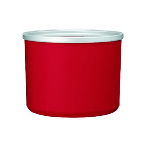 Cuisinart ice cream maker red exterior in kitchen setting
