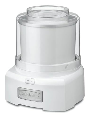 Cuisinart ice cream maker white finish complements any kitchen style.
