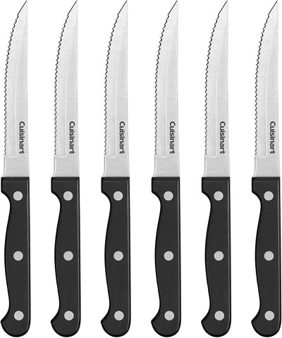 Cuisinart 6pc steak knives blades deliver precise cuts for meats.