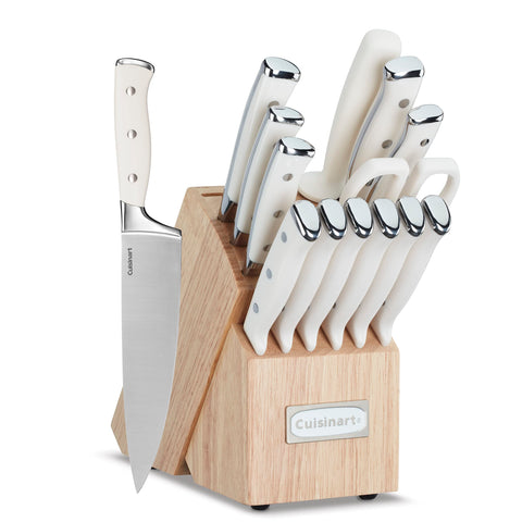 Cuisinart knife set block wooden keeps blades organized for easy prep.