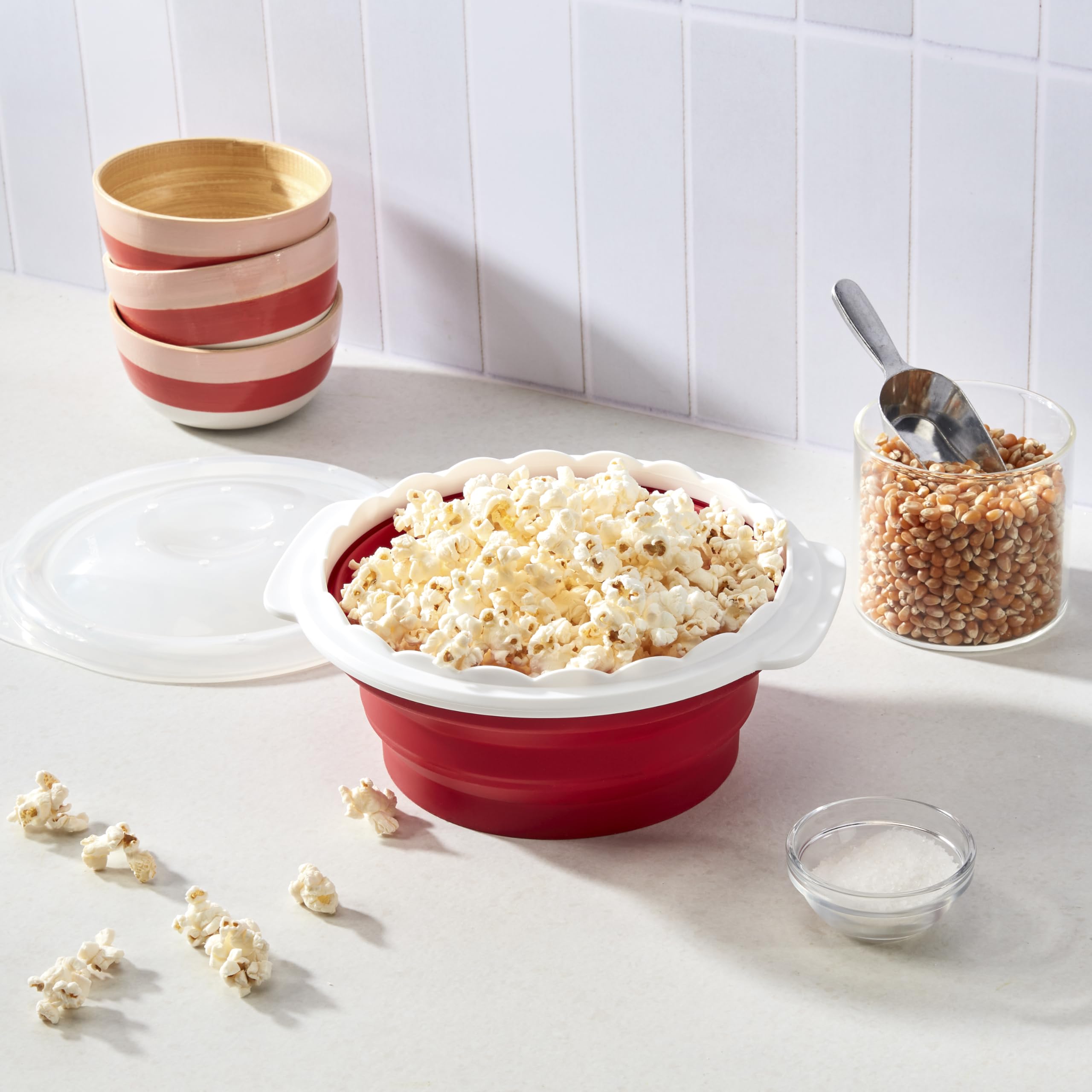 Cuisinart popcorn maker silicone bowl collapsed for compact storage