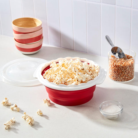 Cuisinart popcorn maker silicone bowl collapsed for compact storage