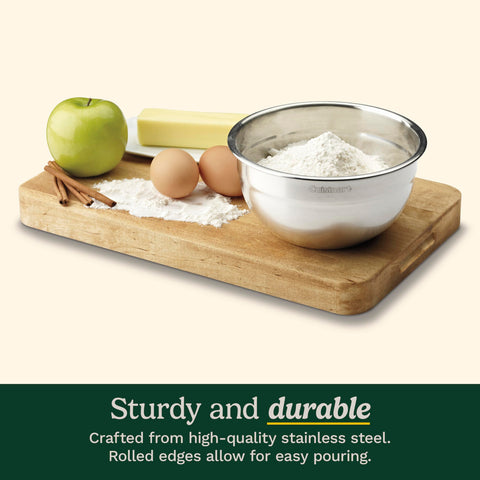 Cuisinart mixing bowl set is dishwasher safe for easy cleanup