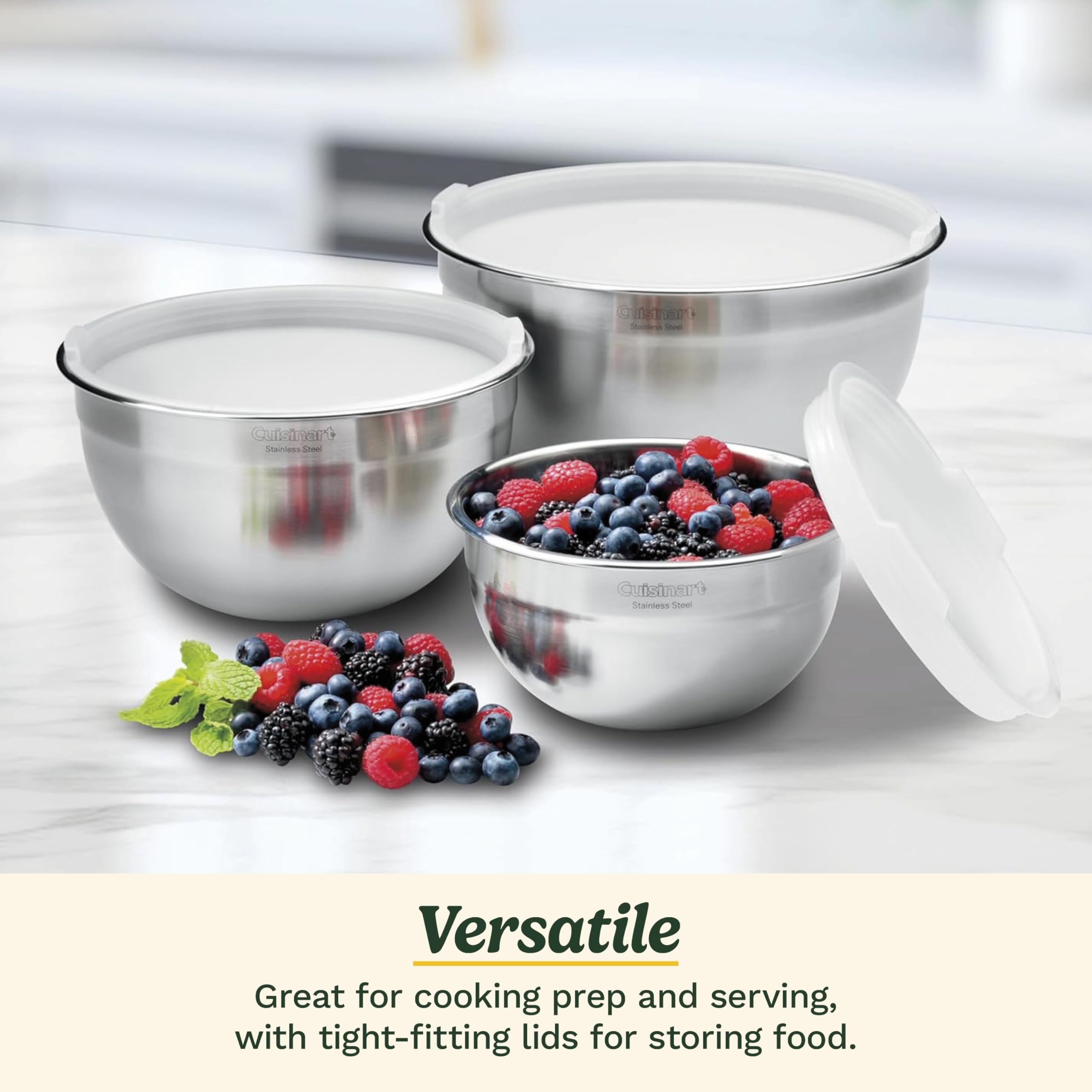 Cuisinart one-and-a-half-quart bowl with lid keeps leftovers fresh