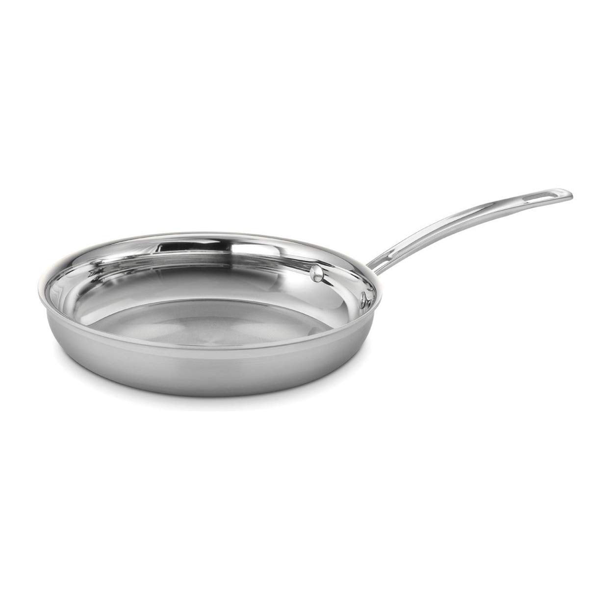 Cuisinart MultiClad Pro 10-Inch Open Skillet top view shows even heat from triple-ply construction.