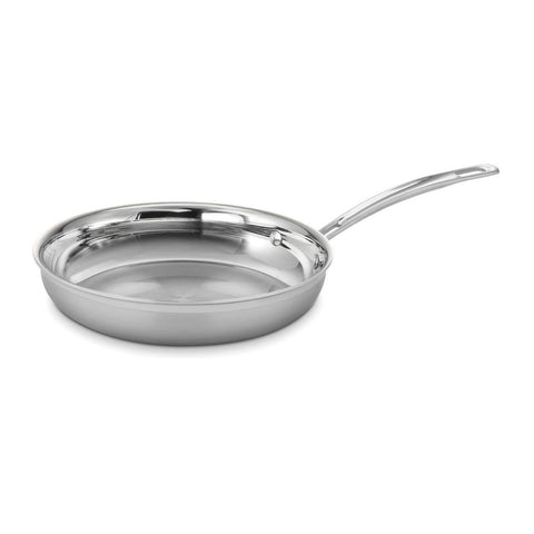 Cuisinart MultiClad Pro 10-Inch Open Skillet top view shows even heat from triple-ply construction.
