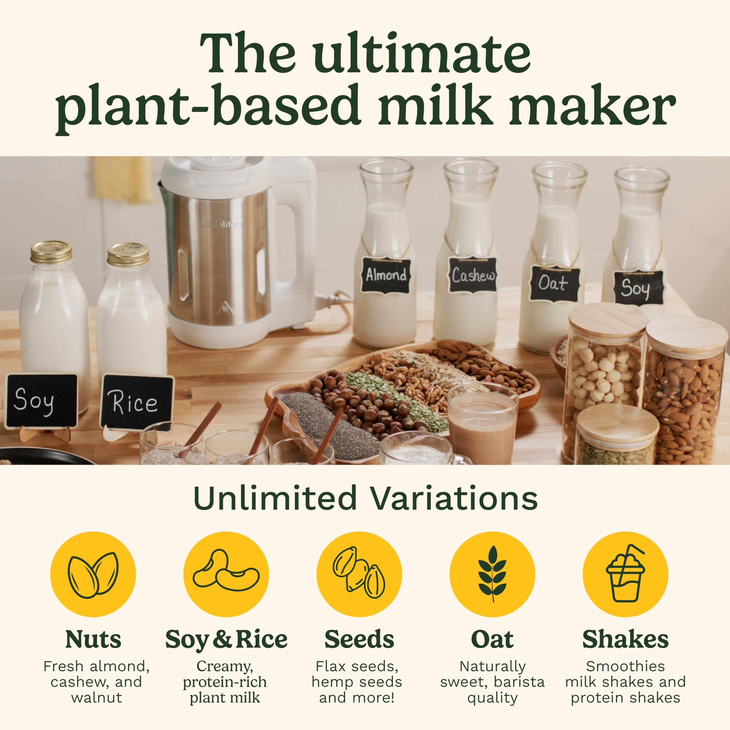Cuisinart NutSmart blends quickly for creamy almond milk with minimal mess.