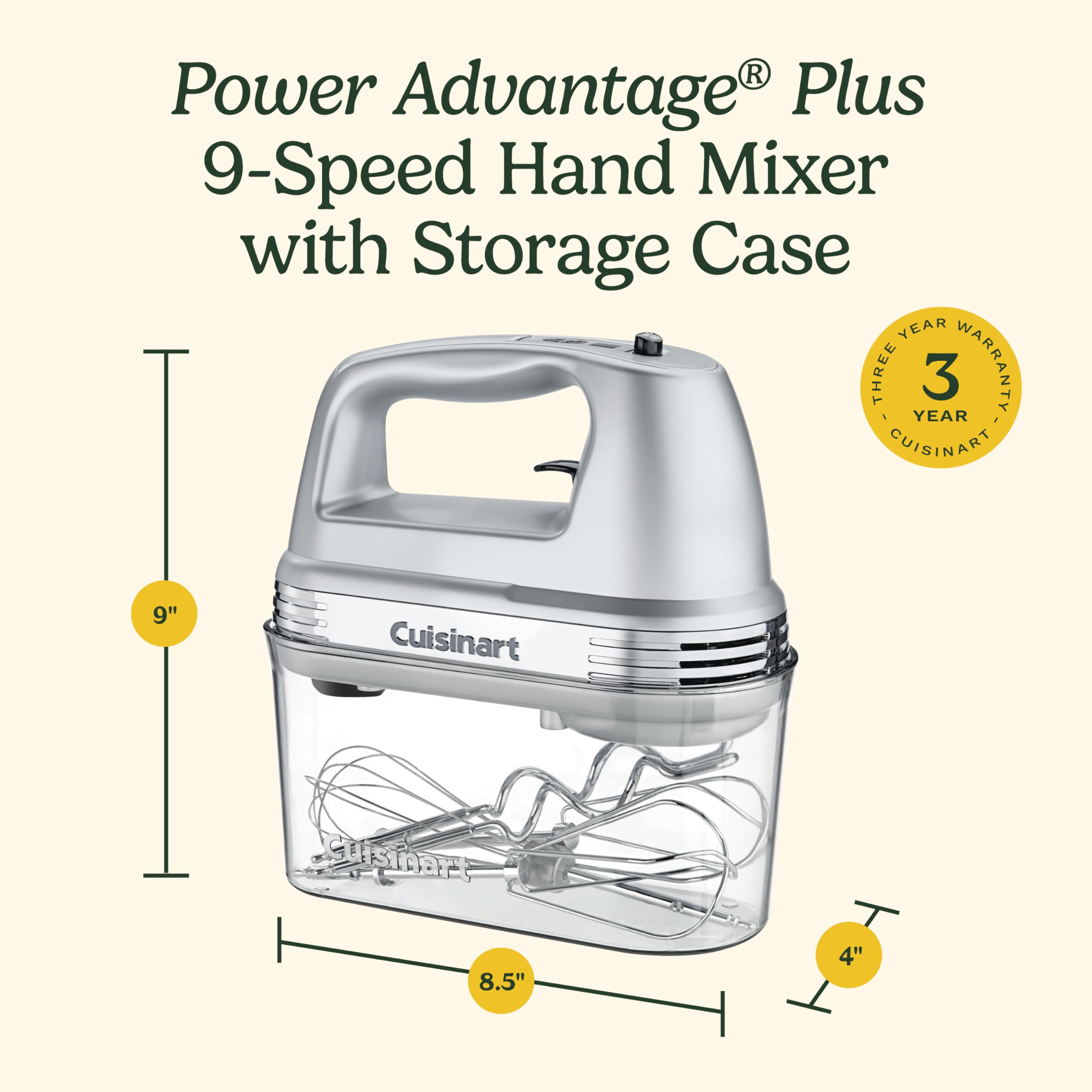 Cuisinart Power Advantage Plus in-use with bowl demonstrates 220W performance.