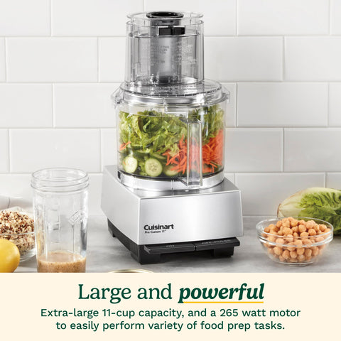 Cuisinart Pro Custom 11-Cup feed tube for adding whole fruits and vegetables.