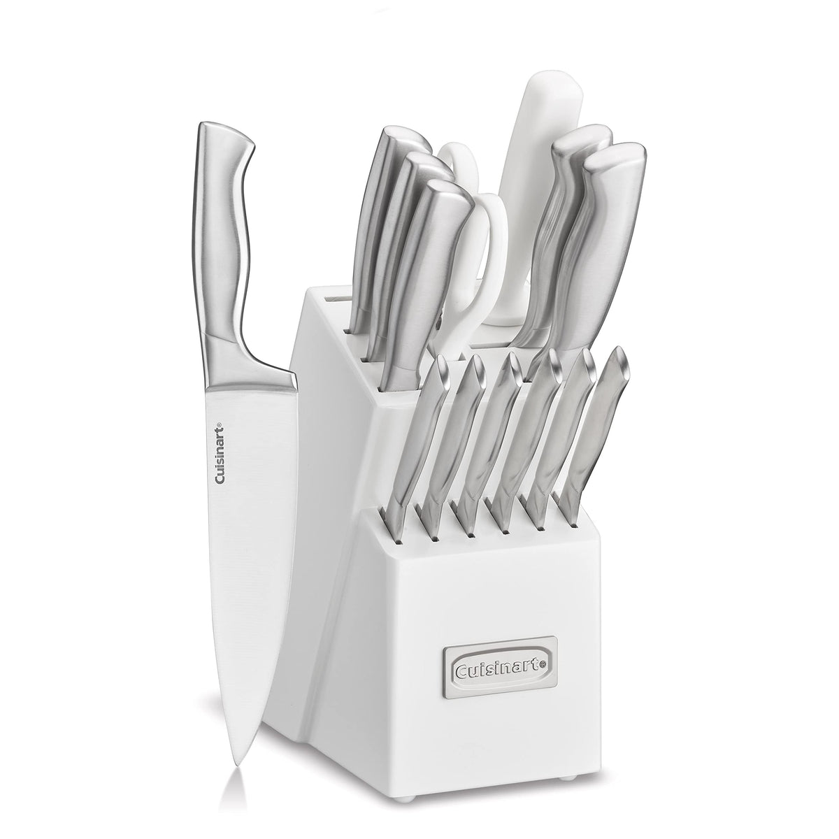 Cuisinart professional 15-piece block set on block for organized prep.