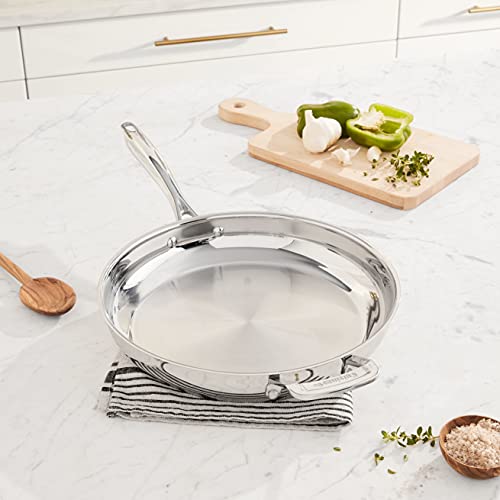 Cuisinart twelve-inch skillet design enables comfortable handling and precise control