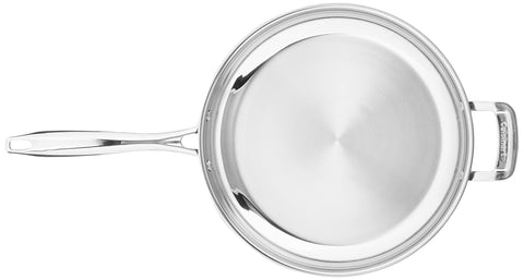 Cuisinart twelve-inch skillet pouring rim for clean, drip-free pouring